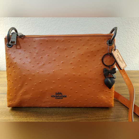 COACH MIA CROSSBODY IN ORANGE OSTRICH LEATHER EXCELLENT CONDITION! - Picture 1 of 11
